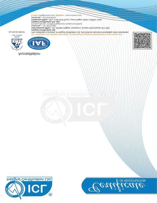 ISO 9001:2015 certificate